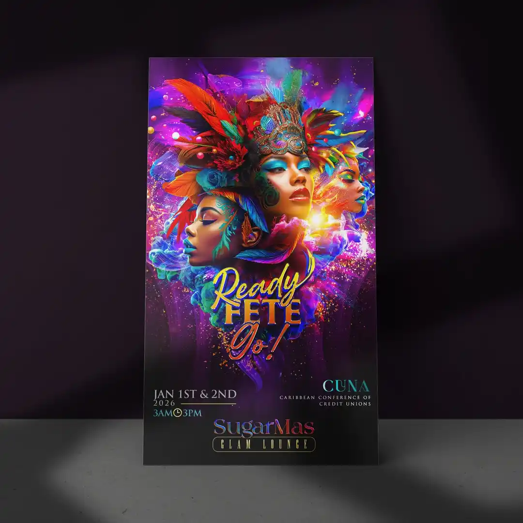 Carnival Party Flyer Design, Caribbean Festival, Cultural Event, Dance, Colorful Fête Poster